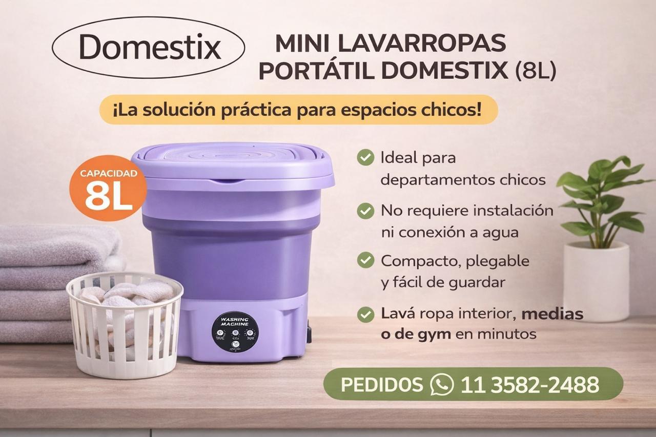 Mini lavarropas portatil Domestix