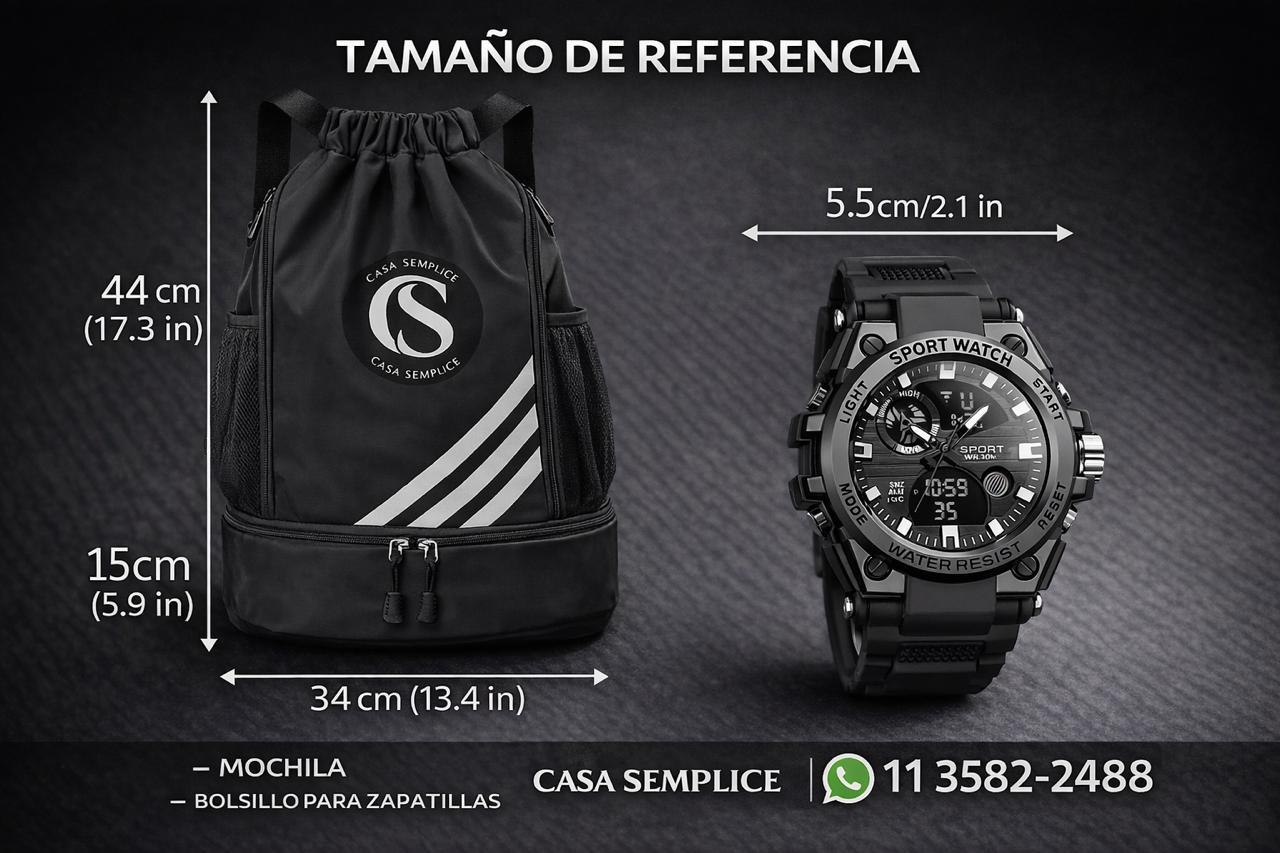 Combo: Mochila Sport + Reloj miniatura 3